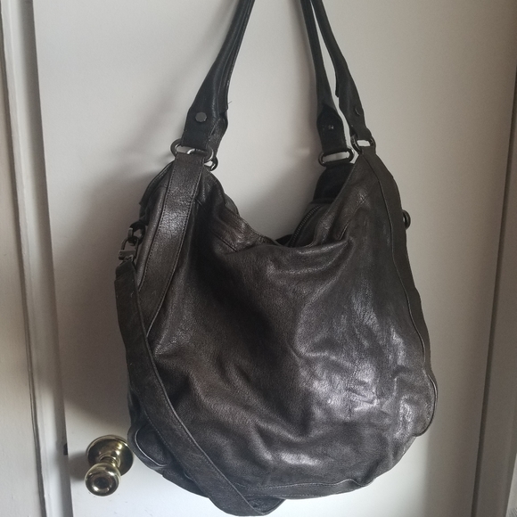Treesje Large Leather Hobo Bag - Pewter - Picture 2 of 7